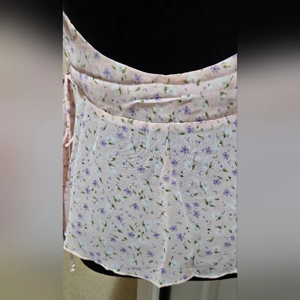 Floral Print V-Neck Criss-CrossBack Flare Tank Top #431-433 - Picture 10 of 11